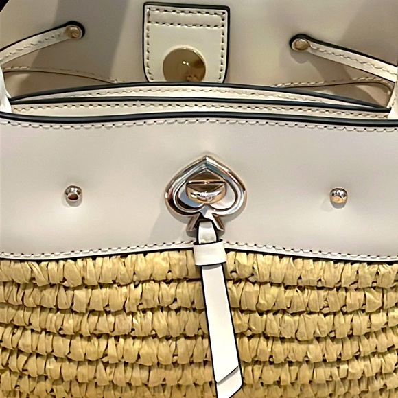 NWOT Kate Spade Straw White Leather Purse - Picture 15 of 15